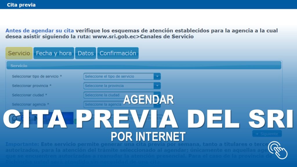 Agendar Cita Previa del SRI por Internet