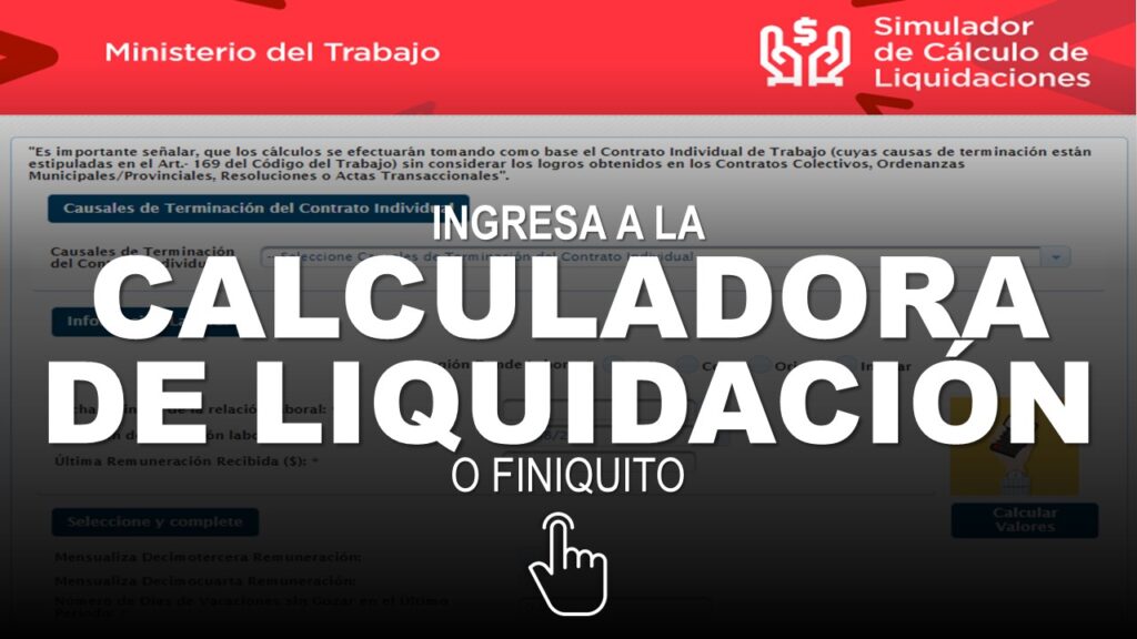 Ingresa a la Calculadora de Liquidación o Finiquito