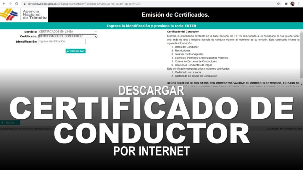 Obtener Certificado de Conductor